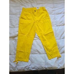 Style & Co Tie Hem Capri Women’s Bright Yellow Cropped Pants Brand New with Tags